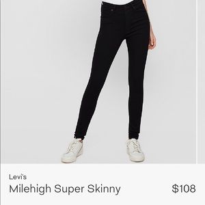 Brand new levi’s mile high super skinny size 27x30